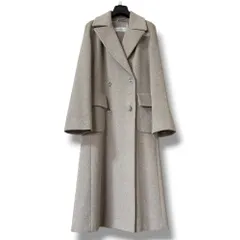未使用級 白タグ MaxMara ヘリンボーン生地バージンウールコート 40 エクリュのサムネイル