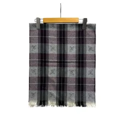 ヴィヴィアンウエストウッド Vivienne Westwood マフラー チェック フリンジ グレー 紺 ネイビー