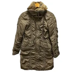マレーラ MARELLA コート 長袖 ファー シルバー金具 ポリエステル 40 チャコールブラウンのサムネイル