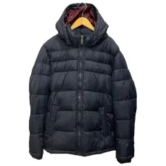 トミーヒルフィガー TOMMY HILFIGER ジャケット 中綿 長袖 フード ロゴ 無地 XL 紺 ネイビー