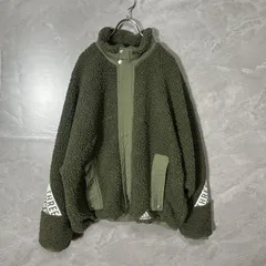 アディダス adidas ビッグシルエット ボア ジャケット ジップアップ ブルゾン L