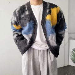ZARA シャギーニット カーディガン ボーダー モヘア風 韓国 y2k - メルカリ