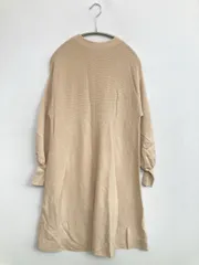NATURAL BEAUTY BASIC ナチュラルビューティーベーシック ワンピース M ベージュ 無地 長袖 ひざ丈 タイト