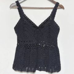 Chanel 黒 ボブリック編み キャミソール - メルカリ