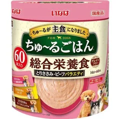 いなばペットフード ちゅ～るごはん 犬用 14g×60本 国産 総合栄養食 グレインフリー とりささみ・ビーフバラエティのサムネイル