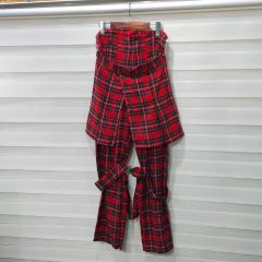 JIMSINN ジムズイン ボンテージパンツ パンク 赤チェック バムフラップ