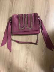 美品】ルポ バルセロナ ショルダーバッグ フリルデザイン レザー 