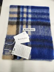 Acne Studios アクネストゥディオズ モヘア ブルー ベージュ CHECK スカーフ 出品 (CA0146)