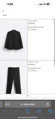 ZARA ウールブレンド ジャケット パンツ セットアップ ブラック