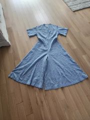美品 TICCA ストライプ ロングワンピース 半袖 洗える - メルカリ