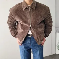 冬 ベロア 肩パッド クロップド ブルゾン バラクーダ アウター ジャケット 3COLOR one size