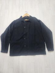 最終 半額以下！post overalls ブラックヘリンボーン アーミーシャツ