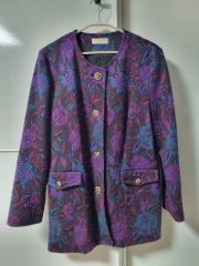 希少 イヴサンローラン チャイナボタン 総柄 ニット ジャケット - メルカリ