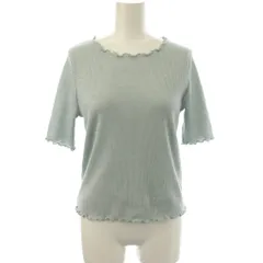 プロポーション ボディドレッシング PROPORTION BODY DRESSING ニット セーター M 水色 スカラップデザイン リブ編み 半袖 /JP