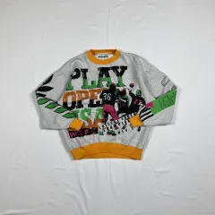 90s ヴィンテージ WORLD カレッジ フットボール オールプリント スウェット