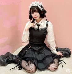 amiligeハイウエストエンブレムボタン付きフレアパンツ スカート 地雷