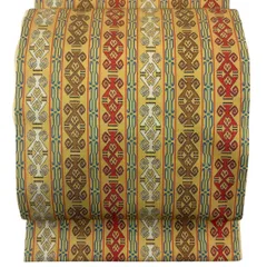 【美品】 袋帯 逸品 龍村美術織物 落款 チャンカイの甲 黄土色 全通 正絹 【中古】のサムネイル