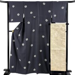 振袖 身丈157cm 裄丈66cm M 袷 やまと 桜 流水 金銀彩 染め分け 深緑