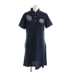 フィラ FILA GOLF ワンピース L 紺 ネイビー 半袖 ロゴ刺繍 プリーツスカート /AP