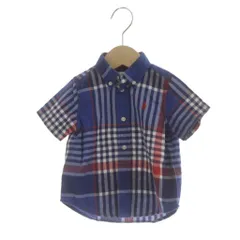 ラルフローレン RALPH LAUREN 子ども服（男の子用）シャツ 80 青 チェック柄 半袖 ボタンダウンカラー /JP