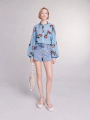 FURFUR ローズ刺繍ハーフスリーブジャケット×ショートパンツ 