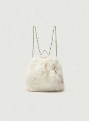 Ivory Tweed Drawstring Chain Backpack - メルカリ