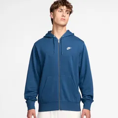 NIKE(ナイキ) ナイキ クラブ FT L/S フルジップ フーディ スポーツスタイル ウェア スウェットシャツ FN3885、(476)コートブルー