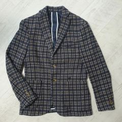JUN MEN (L) ヘリボーンツイードジャケット エルボーパッチ クラシカル 
