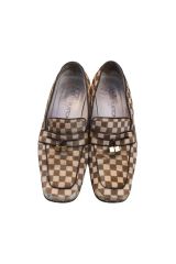 LOUIS VUITTON 24cm ハラコ ダミエ ローファー - メルカリ