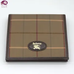 BURBERRYS バーバリーズ ノバチェック がま口 二つ折り財布 西川正規ライセンス品 キャンバス 牛革 w11㎝  ゴールドマーク・品質説明カード ヴィンテージ オールドバーバリー