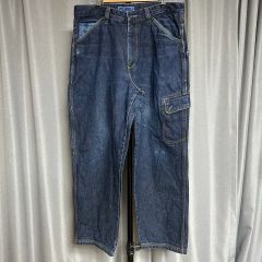 Cherry ブルー ダブルニーエイジングデニムパンツ - メルカリ