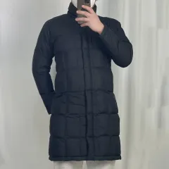 THE NORTH FACE ザノースフェイス レディース ブラック キルティング グースダウン ダウンジャケット ロング丈 M 241108