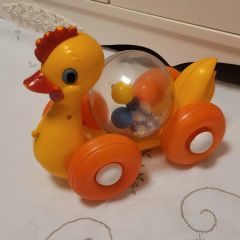 極美品 希少 TKK 昭和レトロ 玩具 ひよこ プルトイ 当時物 完動品