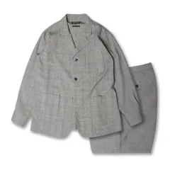 ビームス プラス グレー スモールチェック柄 チェック柄 Classic セットアップ