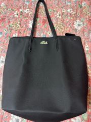 LACOSTE 幾何学模様 A4ブラック トートバッグ - メルカリ