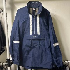 美品】NIKE ウーブンジャケット ブルー ギミック ハーフジップ Y2K