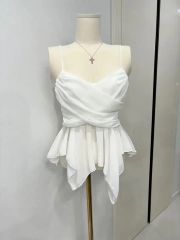 pois ポワ volume peplum cami ホワイト - メルカリ