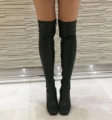 KAMBELL様専用 銀座かねまつ ニーハイブーツ24cm 黒 ロングブーツ