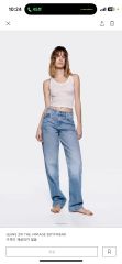 ZARAザラ 38ダメージ加工バギーレースデニムパンツ - メルカリ