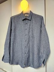 美品 フランクアンドアイリーン PAUL リネン シャツ ドット柄 ネイビー