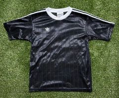 80s 90s アディダス シャドウストライプ ゲームシャツ XL センターロゴ