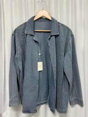 新品 ワコールカルソン UVカット デニムシャツ ストライプ 長袖シャツ 