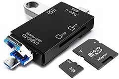 LEIZHAN【USB/Type-C/Micro 3in1】メモリカードリーダー SD/microSD/USBマルチカードリーダー 超高速データ転送 OTG SD/Micro SDカード両対応 多機能 １台3役 Type-C/Micro usb/US ...