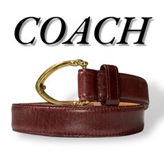 COACH コーチ レザー メッシュベルト 編み込み ブラウン レディースS