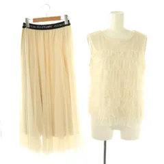 ジルスチュアート JILL STUART 24SS セットアップ ウエストロゴチュールスカート ティアードカットソー 125-4120017 125-4110028 FR アイボリー ブラック /ES
