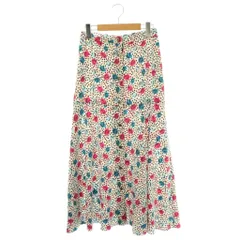スピック&スパン Spick&Span 21SS フレアスカート ロング 総柄 36 白 マルチカラー /ES