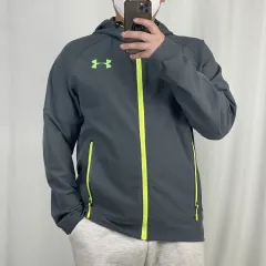 アンダーアーマー コールドギア グレー トレーナー フードジップアップ XL 241114