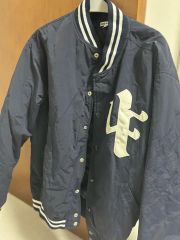 Nerr スタジャン ブルー 袖レザー ワッペン Mサイズ - メルカリ
