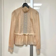 LANCETTI スパンコール×シースルー長袖ブラウス - メルカリ