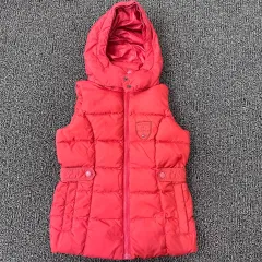 Tommy Hilfiger トミーヒルフィガー キッズ フード ダウンベスト レッド 8サイズ
